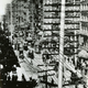 Construcción de una línea de postes de teléfono en Nueva York, 1903